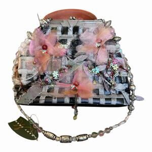 Vintage Mary Frances Beaded Art Handbag Kiss Lock NWT Elegant Wearable Art